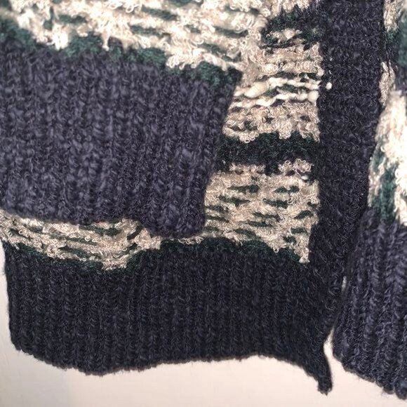 Maurices Womens M Open Front Cardigan Sweater Navy & Beige Zigzag Acrylic Blend - Picture 5 of 9